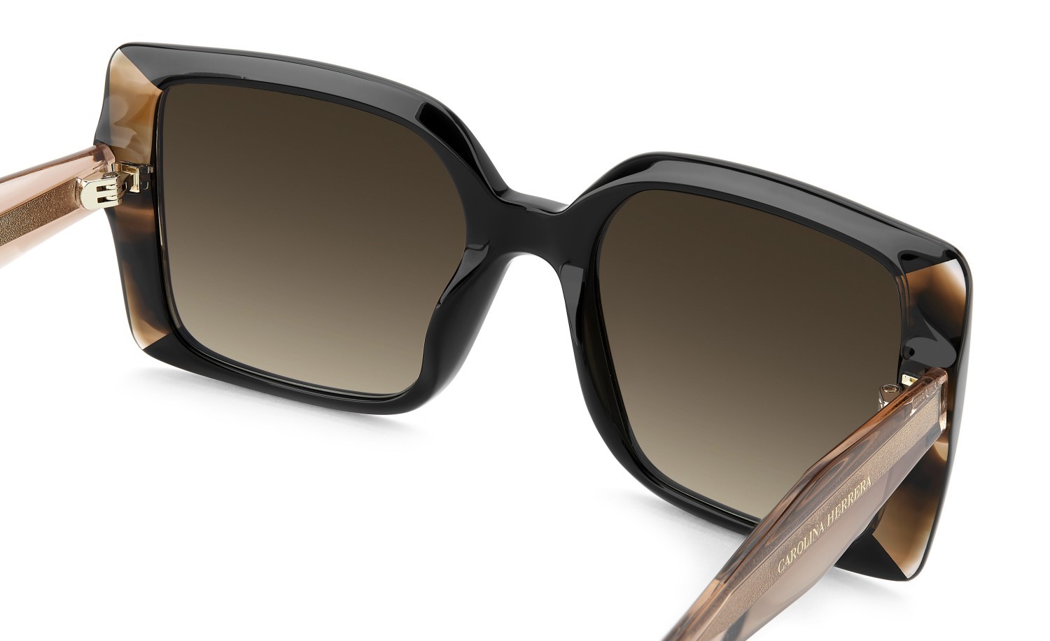 Occhiali da sole Carolina Herrera Her 0391/S 208847 KDX HA colore black nude forma rettangolare lenti brown shaded