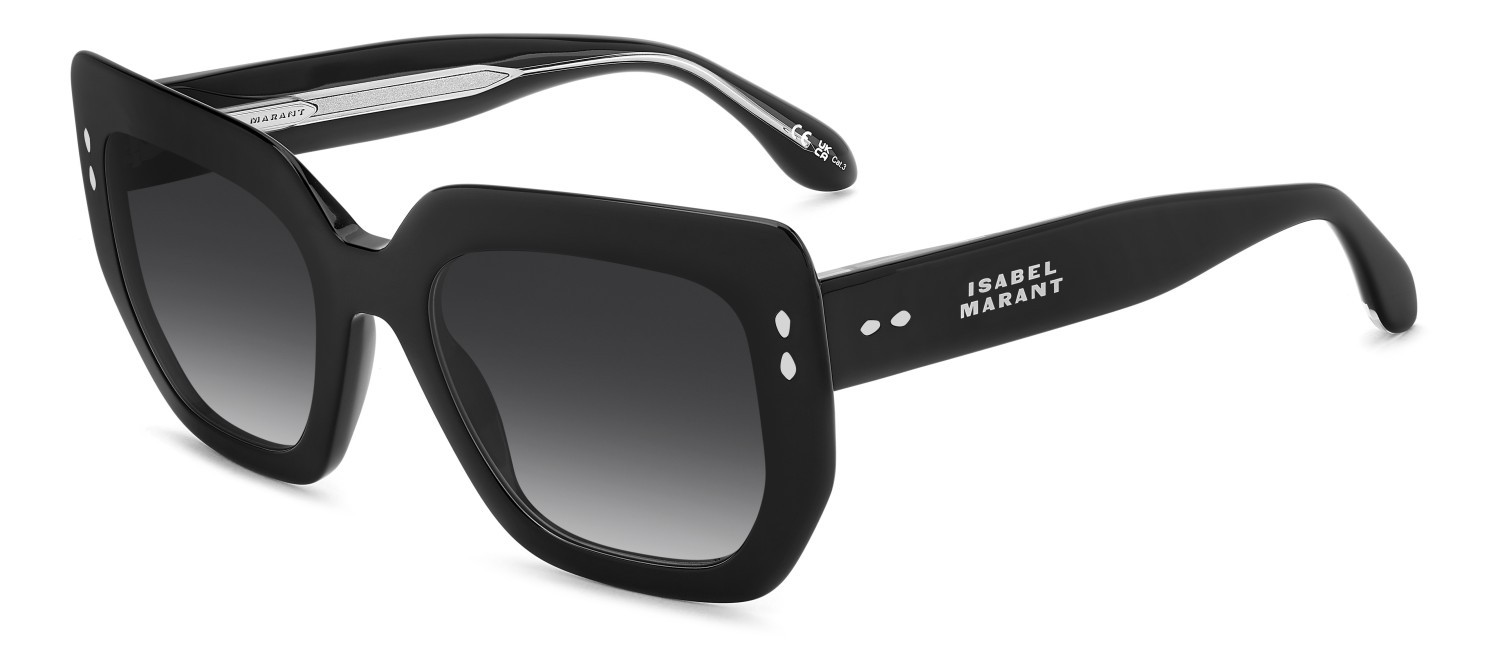 Sunglasses Isabel Marant Im 0252/S 208848 807 9O color black shape rectangle lenses dark grey shaded