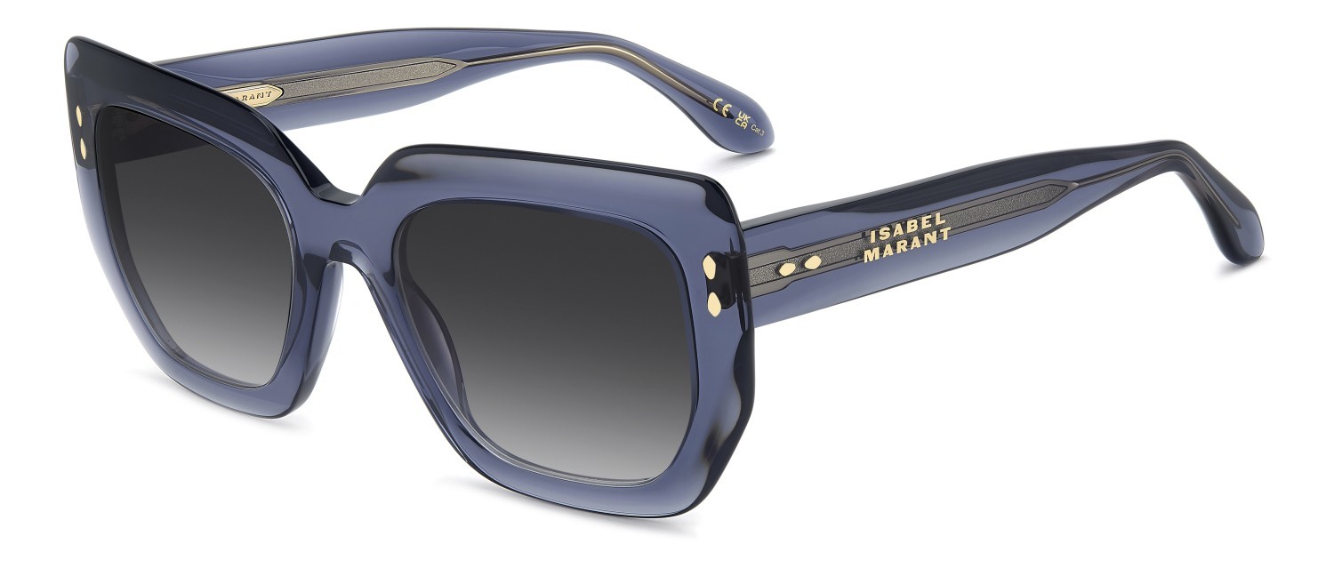 Sunglasses Isabel Marant Im 0252/S 208848 PJP 9O color blue shape rectangle lenses dark grey shaded