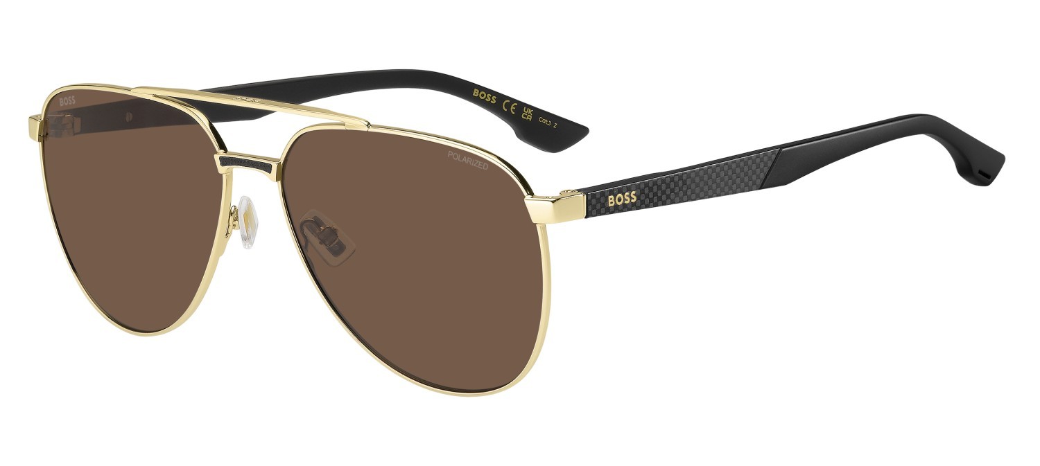 Occhiali da sole Hugo Boss 1914/S 208849 J5G 47 colore gold forma aviator lenti brown polar high contrast