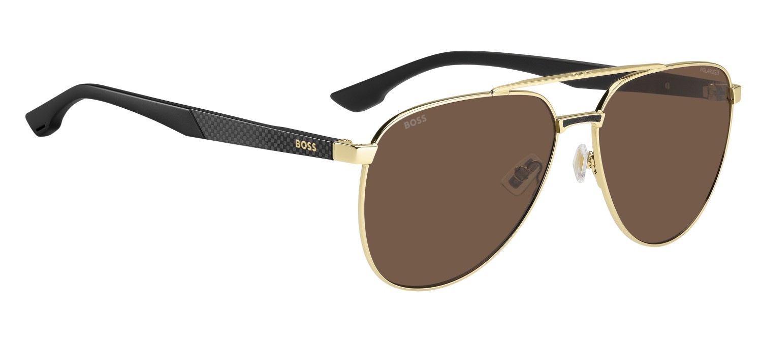 Occhiali da sole Hugo Boss 1914/S 208849 J5G 47 colore gold forma aviator lenti brown polar high contrast