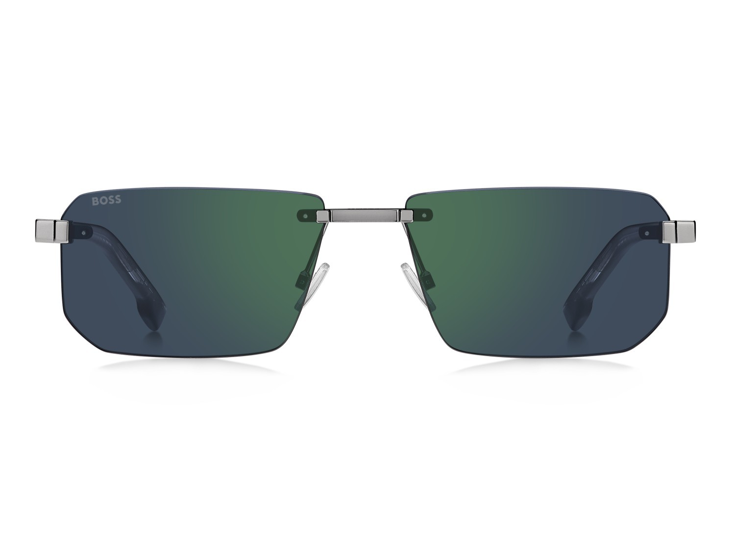 Sunglasses Hugo Boss 1918/S 208850 6LB MT color ruthenium shape rectangle lenses green mirror