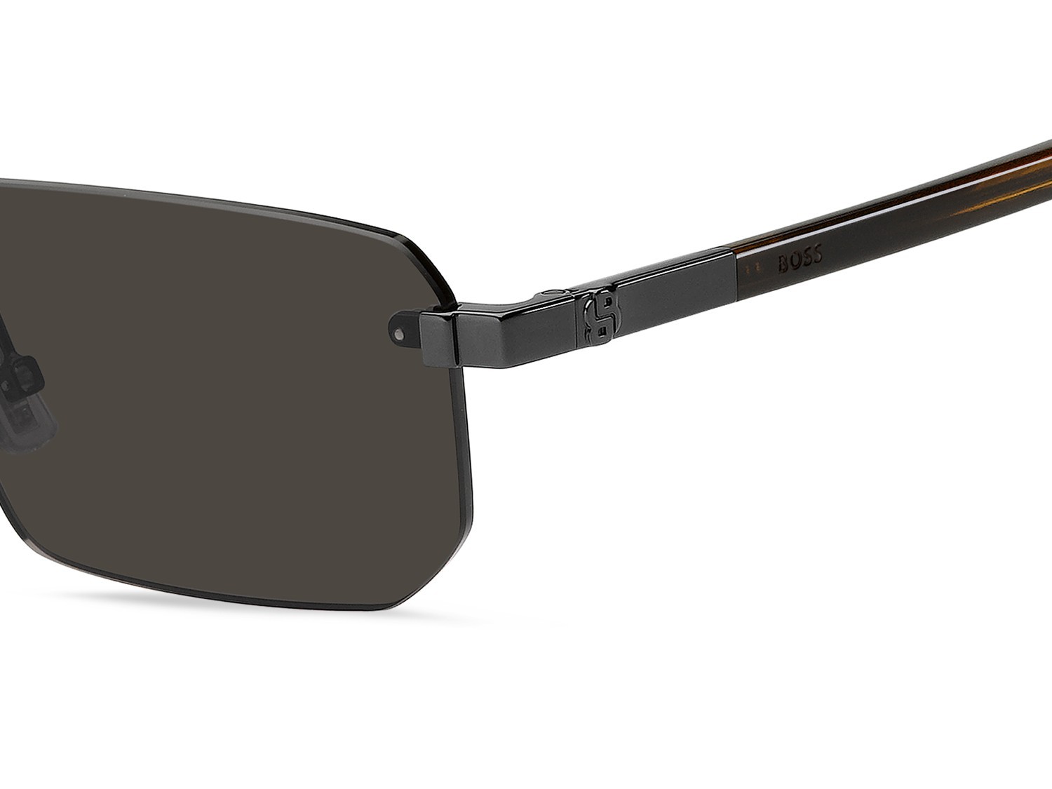 Occhiali da sole Hugo Boss 1918/S 208850 V81 IR colore dark ruthenium black forma rettangolare lenti grey