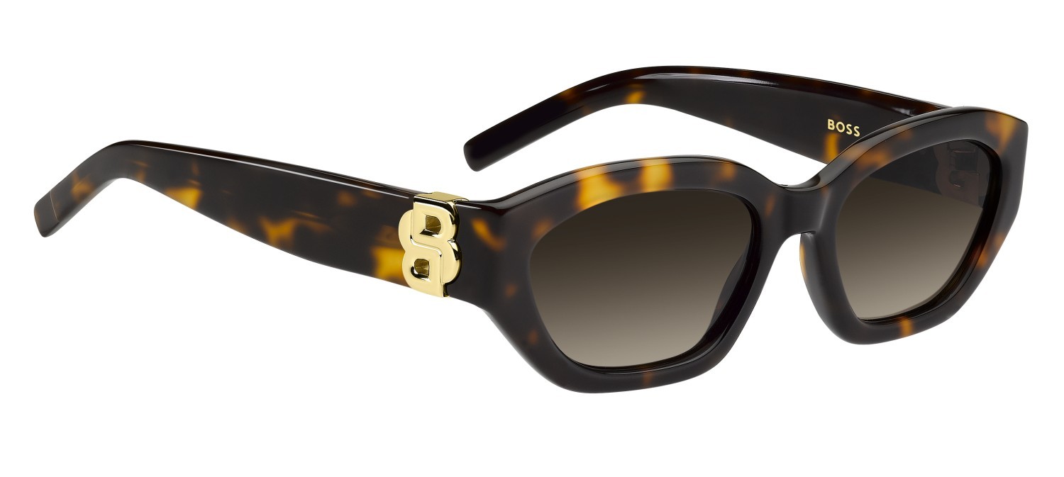 Occhiali da sole Hugo Boss 1937/S 208852 086 HA colore havana forma cat eye lenti brown shaded