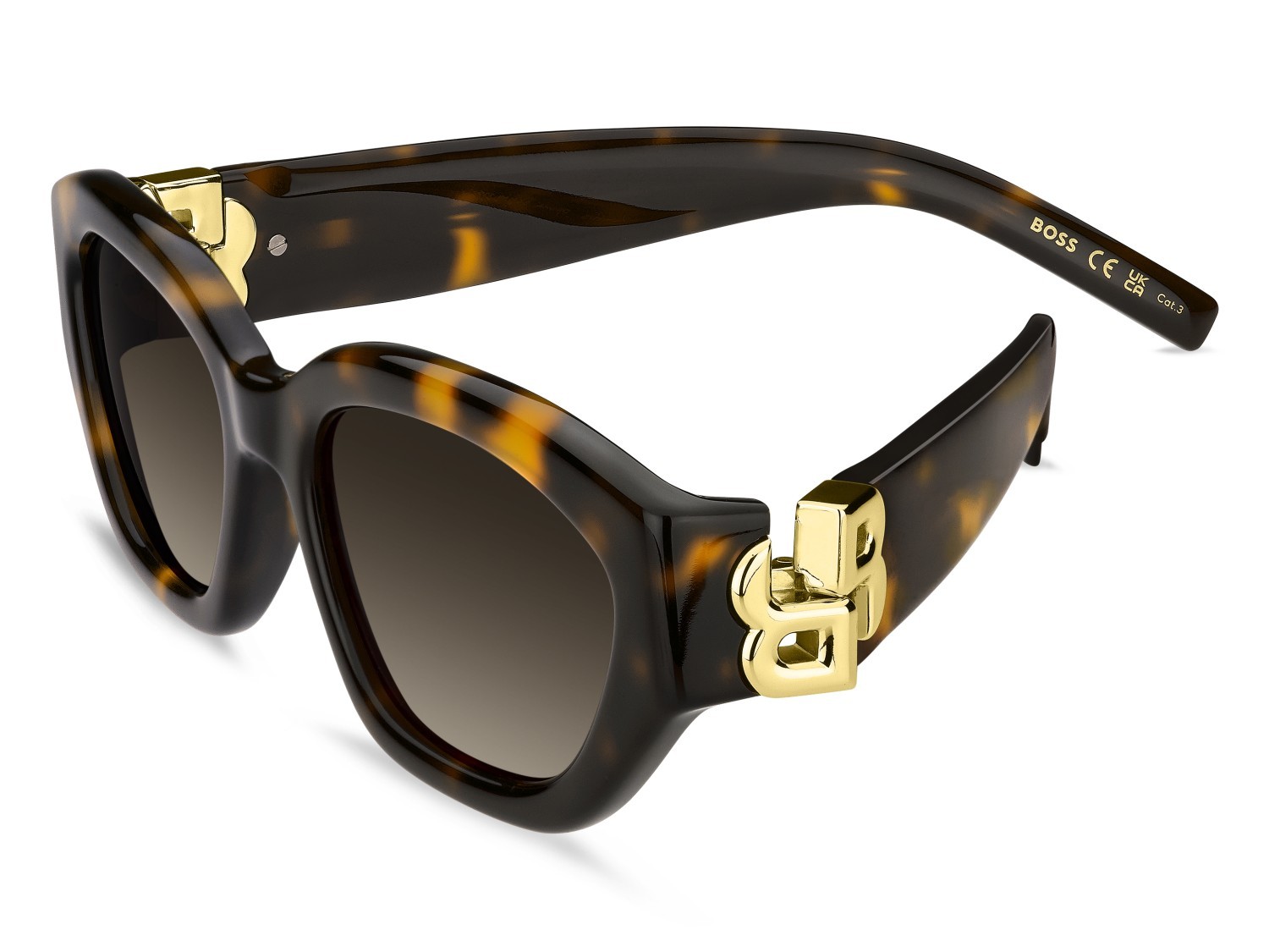 Occhiali da sole Hugo Boss 1937/S 208852 086 HA colore havana forma cat eye lenti brown shaded