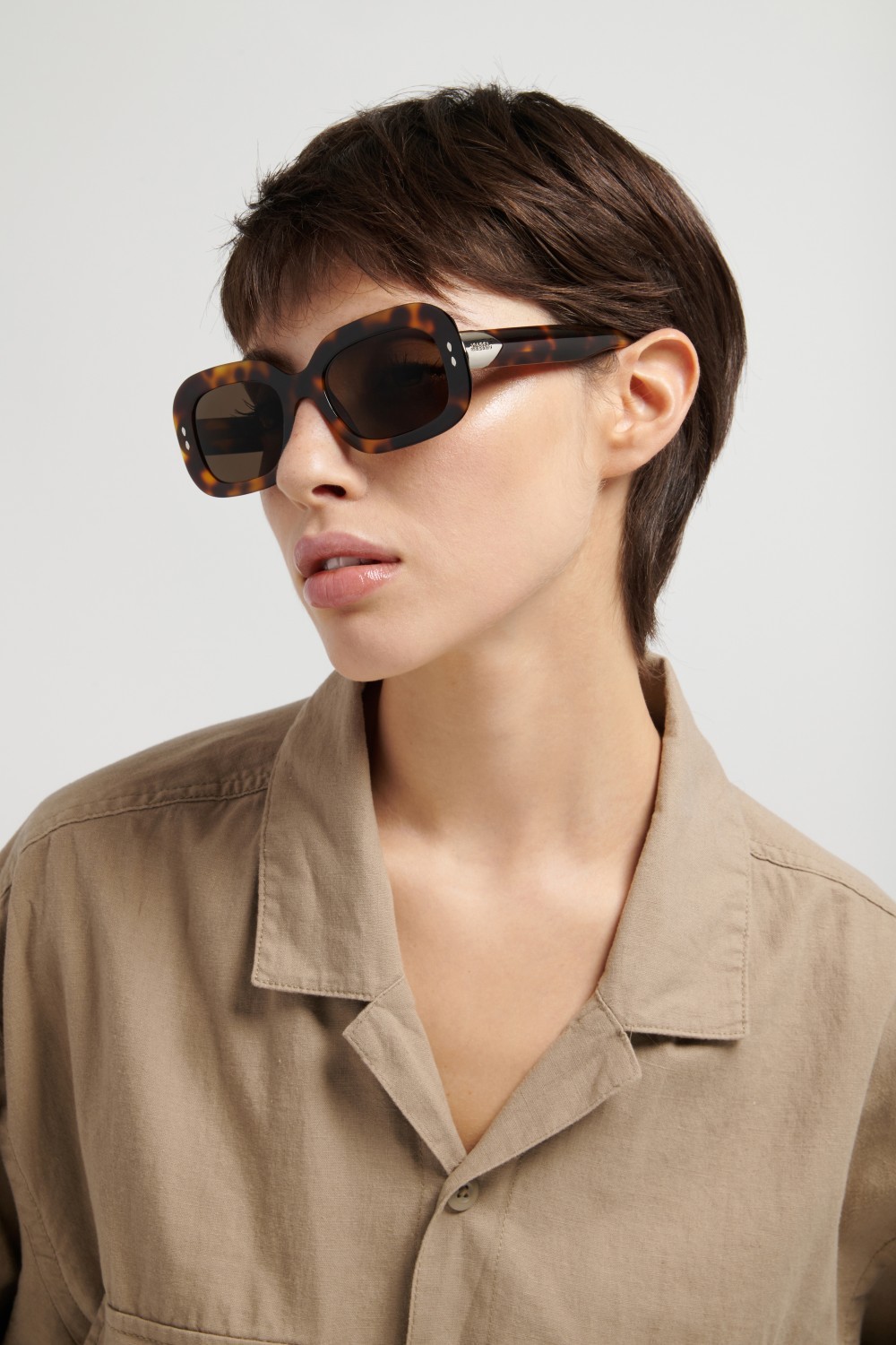 Sunglasses Isabel Marant Im 0246/S 208856 WR9 70 color brown havana shape rectangle lenses brown