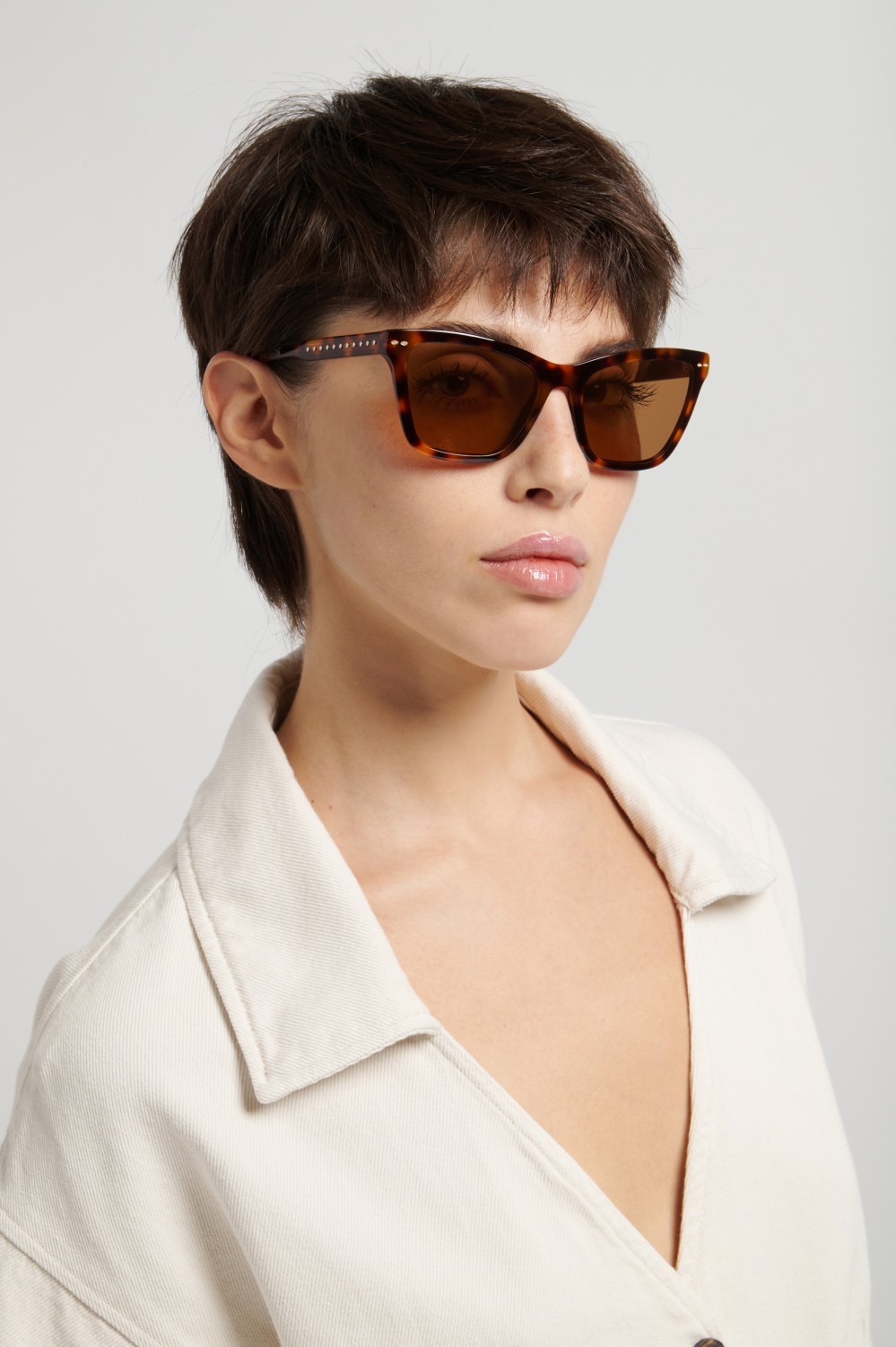Sunglasses Isabel Marant Im 0255/S 208860 WR9 70 color brown havana shape cat eye lenses brown