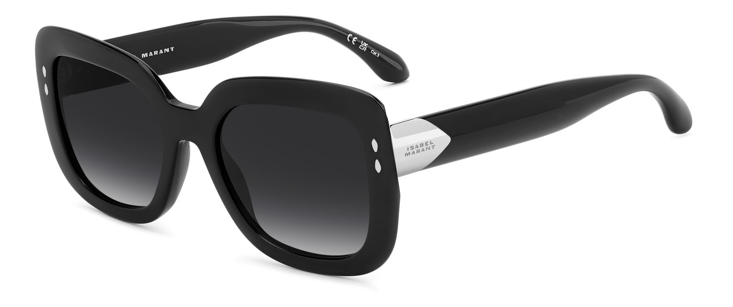 Sunglasses Isabel Marant Im 0247/S 208862 807 9O color black shape rectangle lenses dark grey shaded