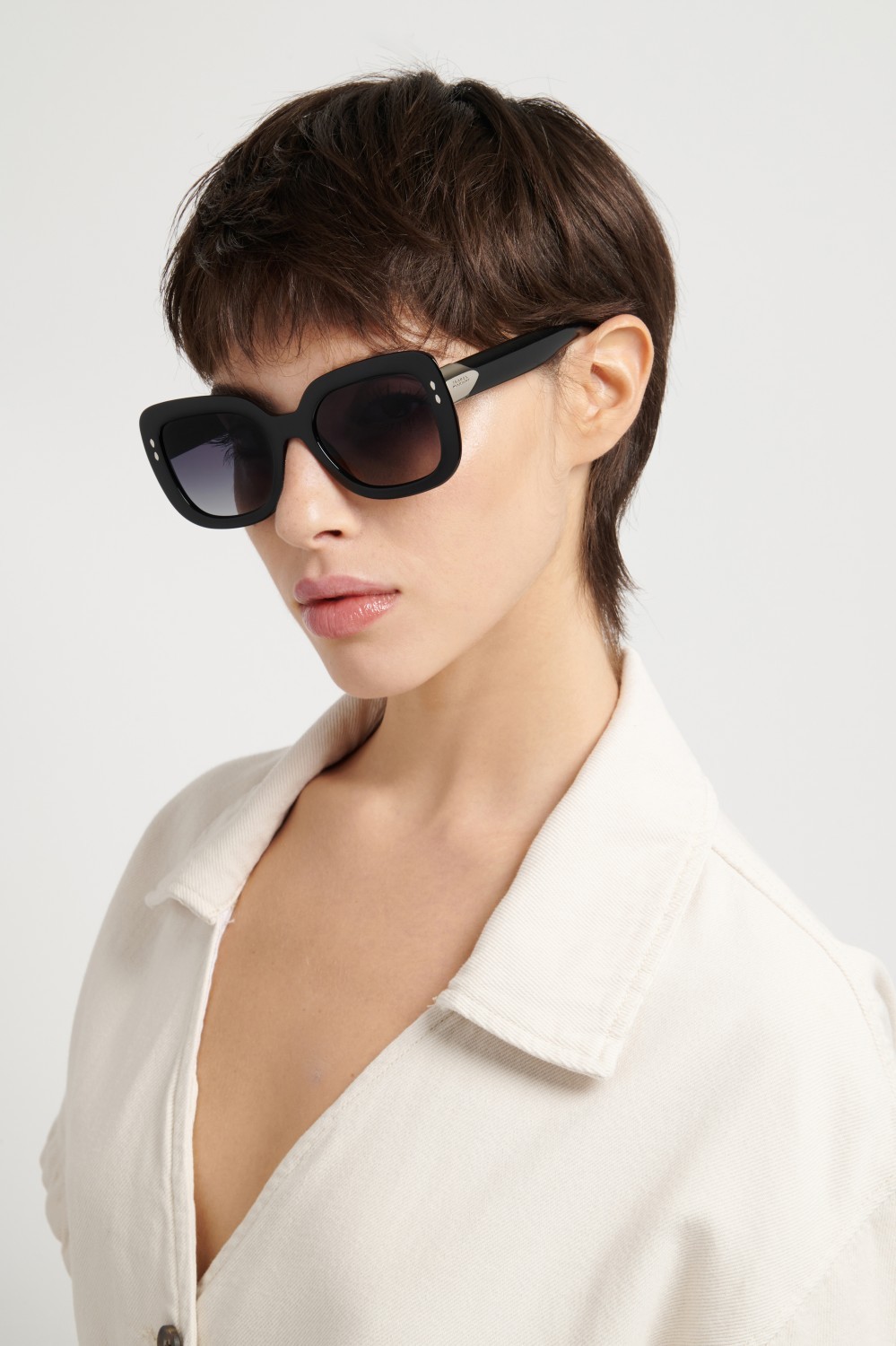 Sunglasses Isabel Marant Im 0247/S 208862 807 9O color black shape rectangle lenses dark grey shaded
