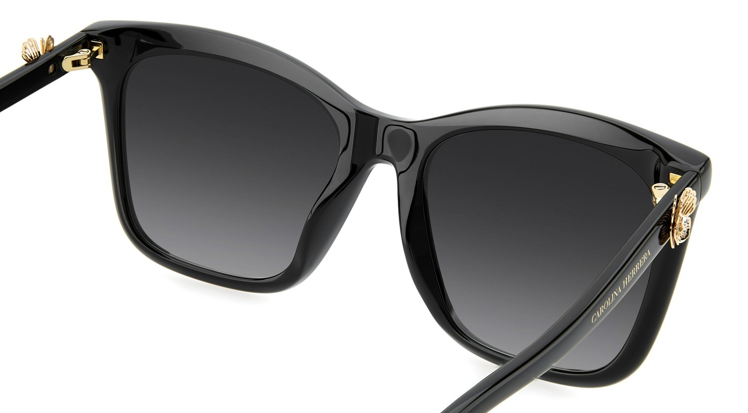 Sunglasses Carolina Herrera Her 0394/G 208864 807 9O color black shape rectangle lenses dark grey shaded