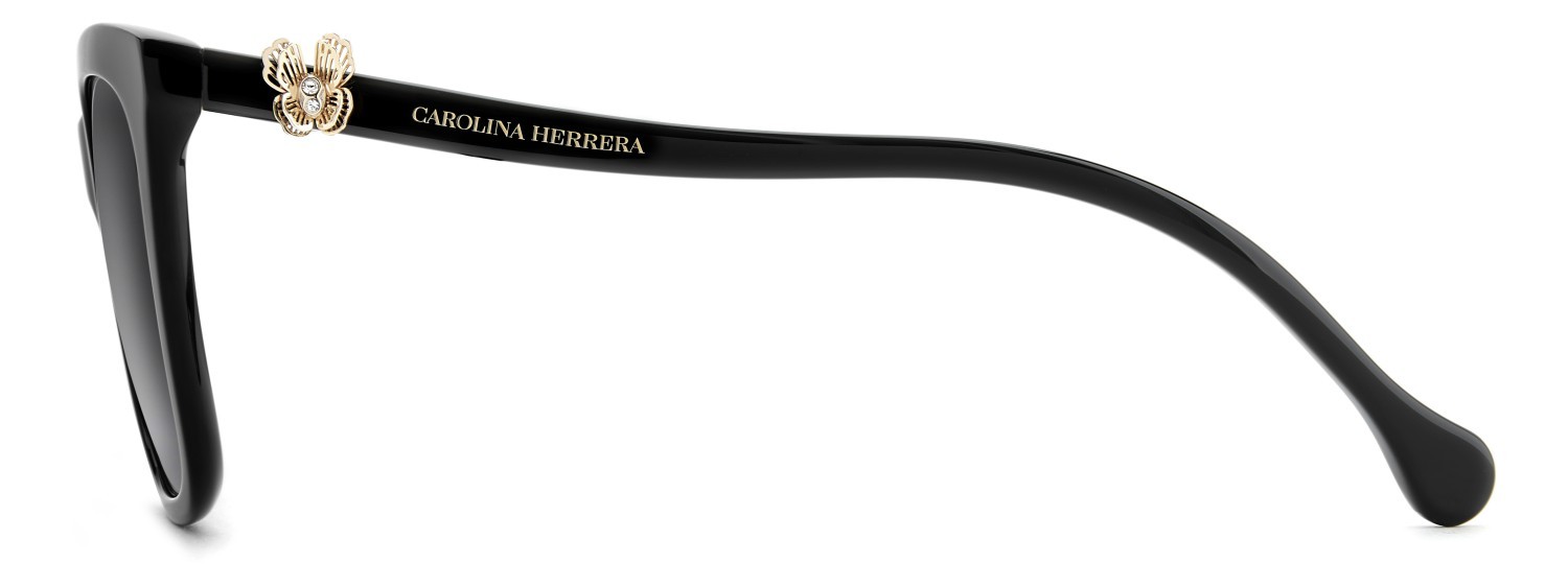 Sunglasses Carolina Herrera Her 0394/G 208864 807 9O color black shape rectangle lenses dark grey shaded