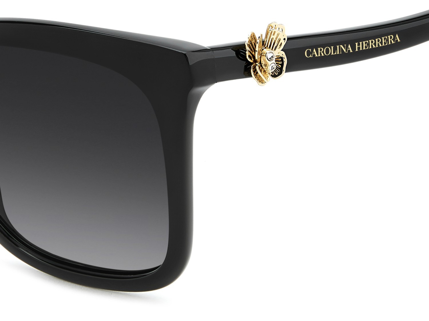 Sunglasses Carolina Herrera Her 0394/G 208864 807 9O color black shape rectangle lenses dark grey shaded