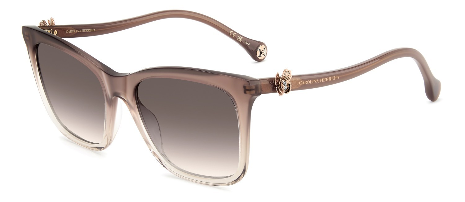 Occhiali da sole Carolina Herrera Her 0394/G 208864 FWM 3X colore nude forma rettangolare lenti pink doubleshade