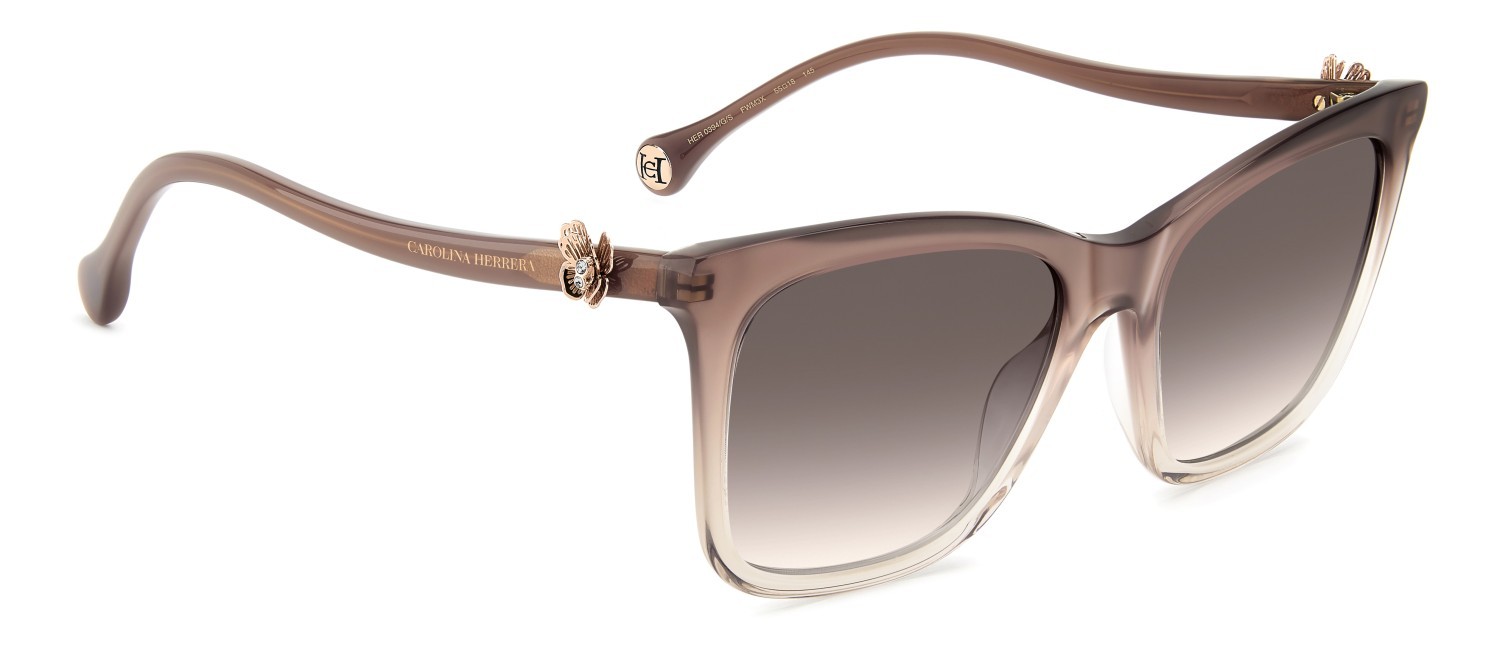Occhiali da sole Carolina Herrera Her 0394/G 208864 FWM 3X colore nude forma rettangolare lenti pink doubleshade