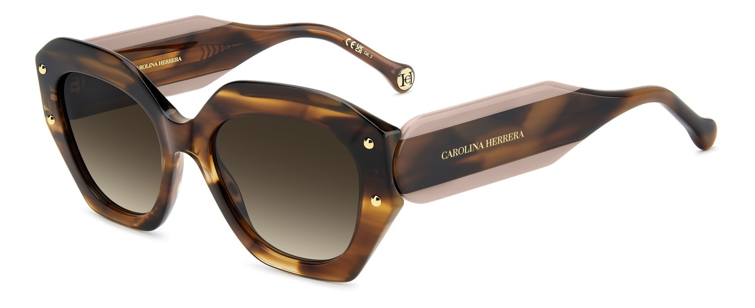 Sonnenbrillen Carolina Herrera Her 0365/S 208865 EX4 HA farbe brown horn form quadratisch gläser brown shaded
