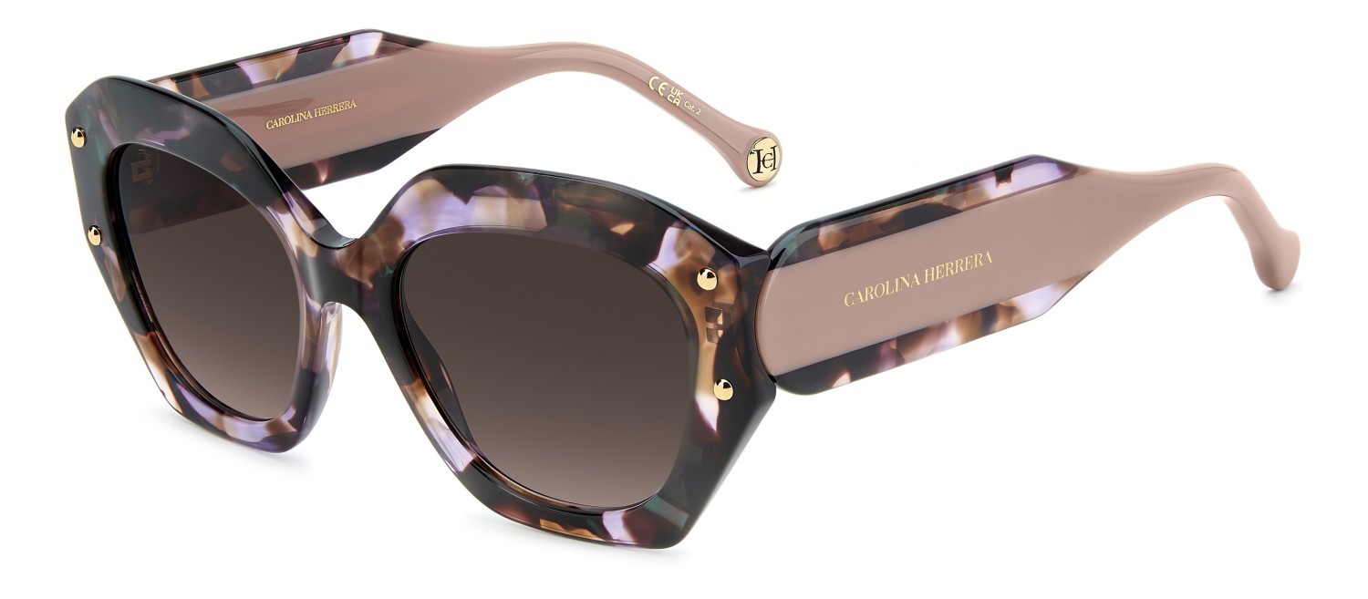 Sonnenbrillen Carolina Herrera Her 0365/S 208865 QMJ HA farbe havana pearled pink form quadratisch gläser brown shaded
