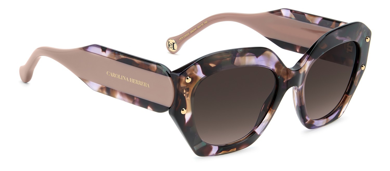 Sonnenbrillen Carolina Herrera Her 0365/S 208865 QMJ HA farbe havana pearled pink form quadratisch gläser brown shaded