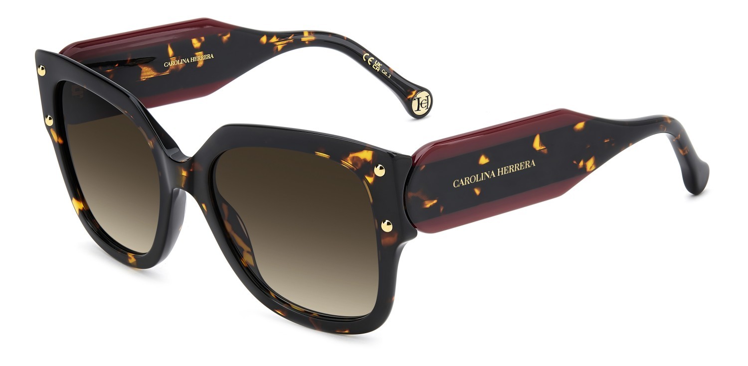 Occhiali da sole Carolina Herrera Her 0366/S 208866 086 HA colore havana forma quadrato lenti brown shaded