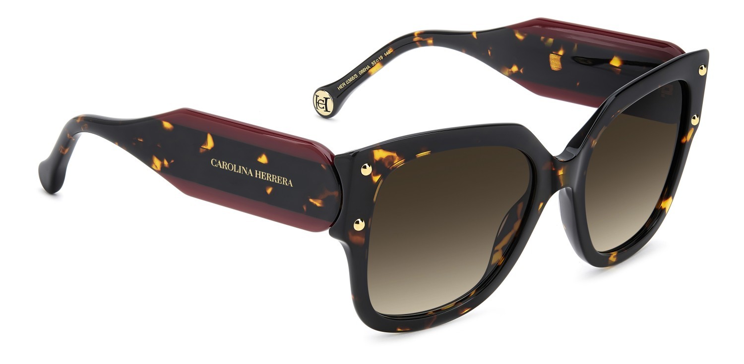 Occhiali da sole Carolina Herrera Her 0366/S 208866 086 HA colore havana forma quadrato lenti brown shaded