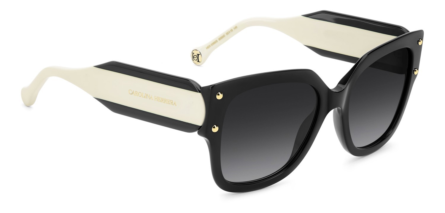 Occhiali da sole Carolina Herrera Her 0366/S 208866 80S 9O colore black white forma quadrato lenti dark grey shaded