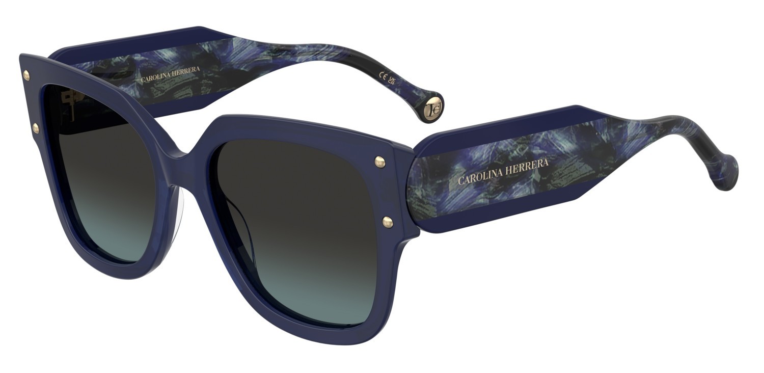 Sonnenbrillen Carolina Herrera Her 0366/S 208866 PJP I7 farbe blue form quadratisch gläser grey petrol