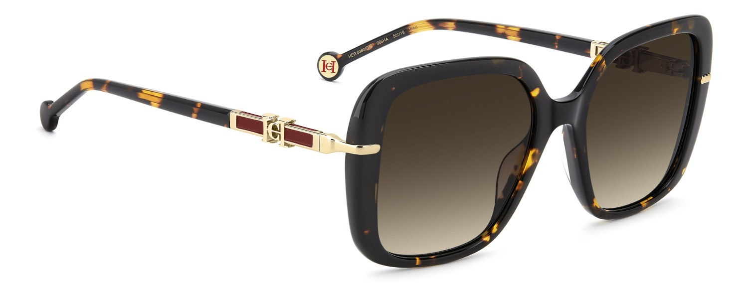 Sunglasses Carolina Herrera Her 0380/G 208868 086 HA color havana shape square lenses brown shaded