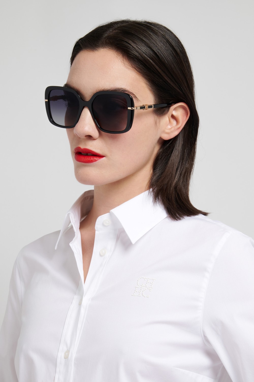 Occhiali da sole Carolina Herrera Her 0380/G 208868 807 9O colore black forma quadrato lenti dark grey shaded