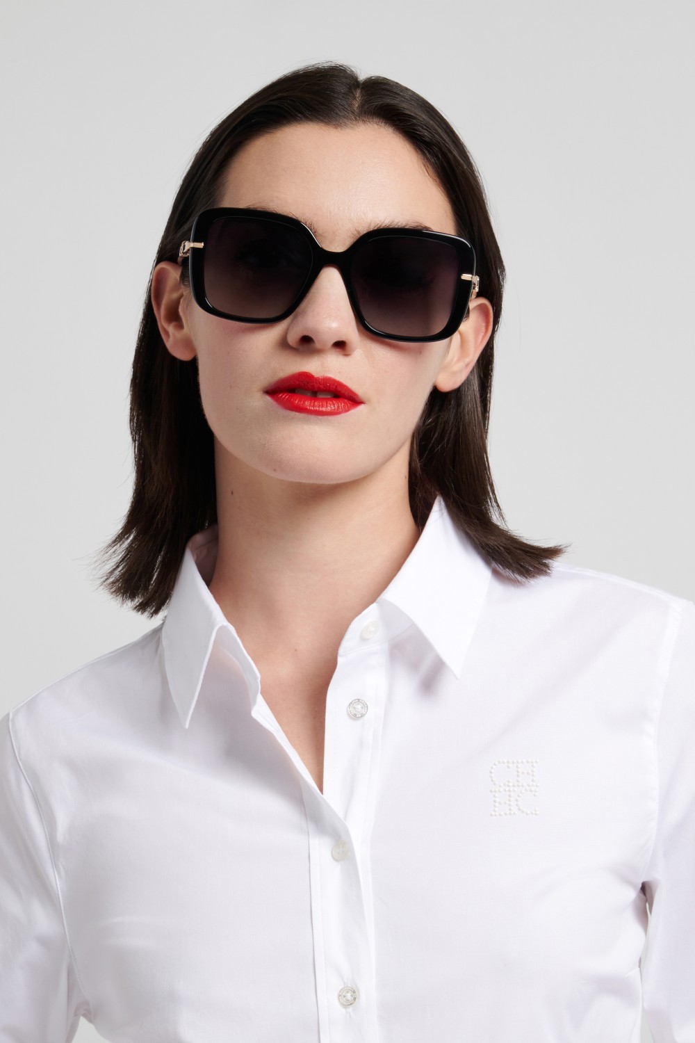 Occhiali da sole Carolina Herrera Her 0380/G 208868 807 9O colore black forma quadrato lenti dark grey shaded