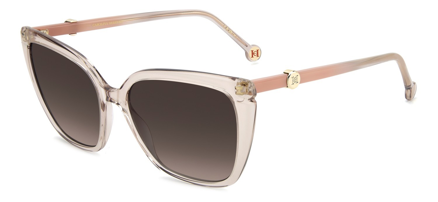 Occhiali da sole Carolina Herrera Her 0385/S 208869 FWM HA colore nude forma cat eye lenti brown shaded