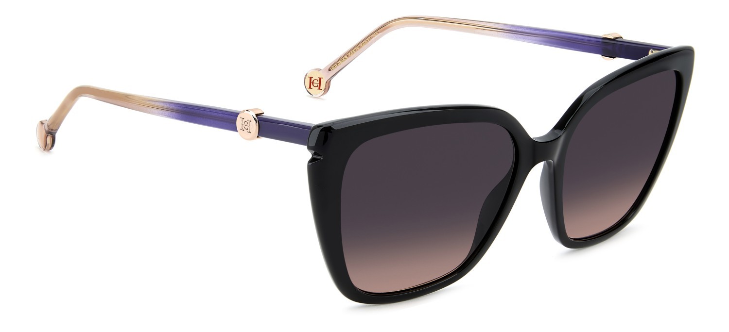 Occhiali da sole Carolina Herrera Her 0385/S 208869 OFE TP colore plum black forma cat eye lenti fulmini ml green