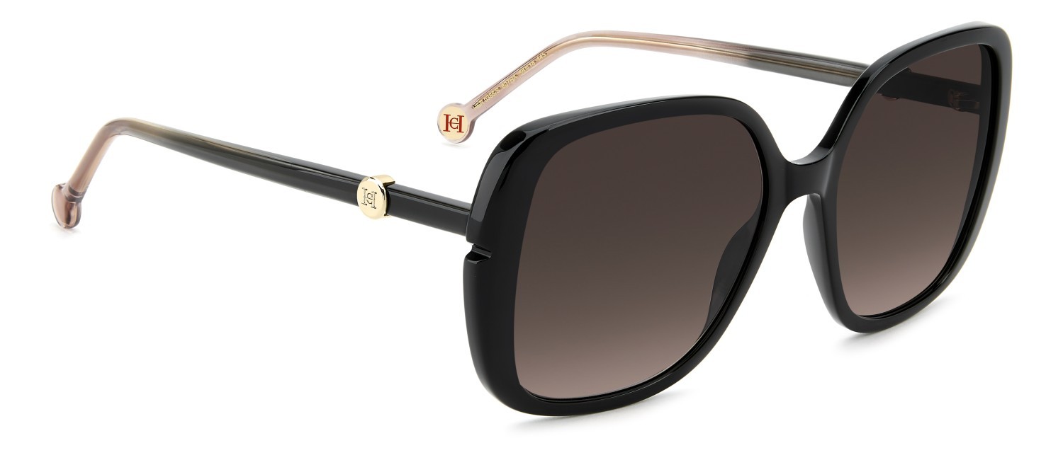 Occhiali da sole Carolina Herrera Her 0386/S 208870 807 HA colore black forma quadrato lenti brown shaded