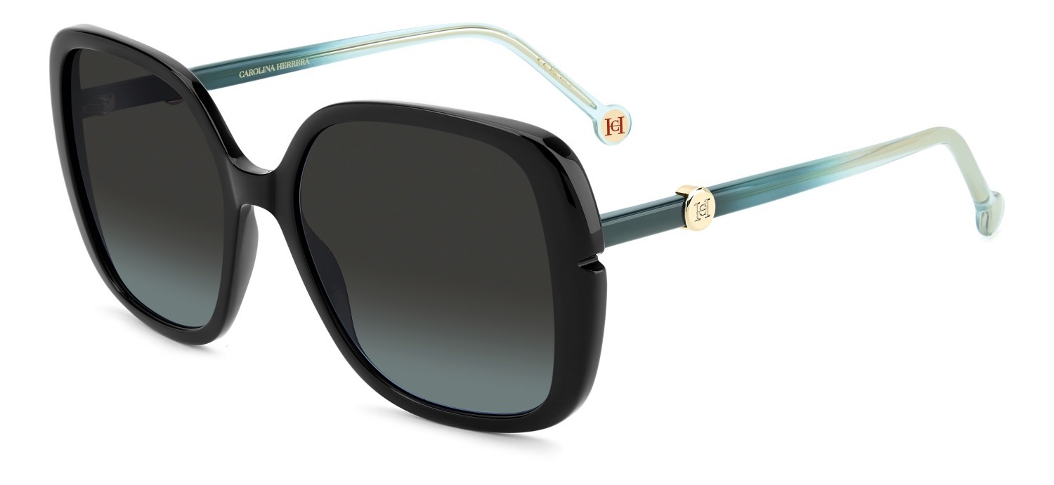 Occhiali da sole Carolina Herrera Her 0386/S 208870 YCX I7 colore teal black forma quadrato lenti grey petrol
