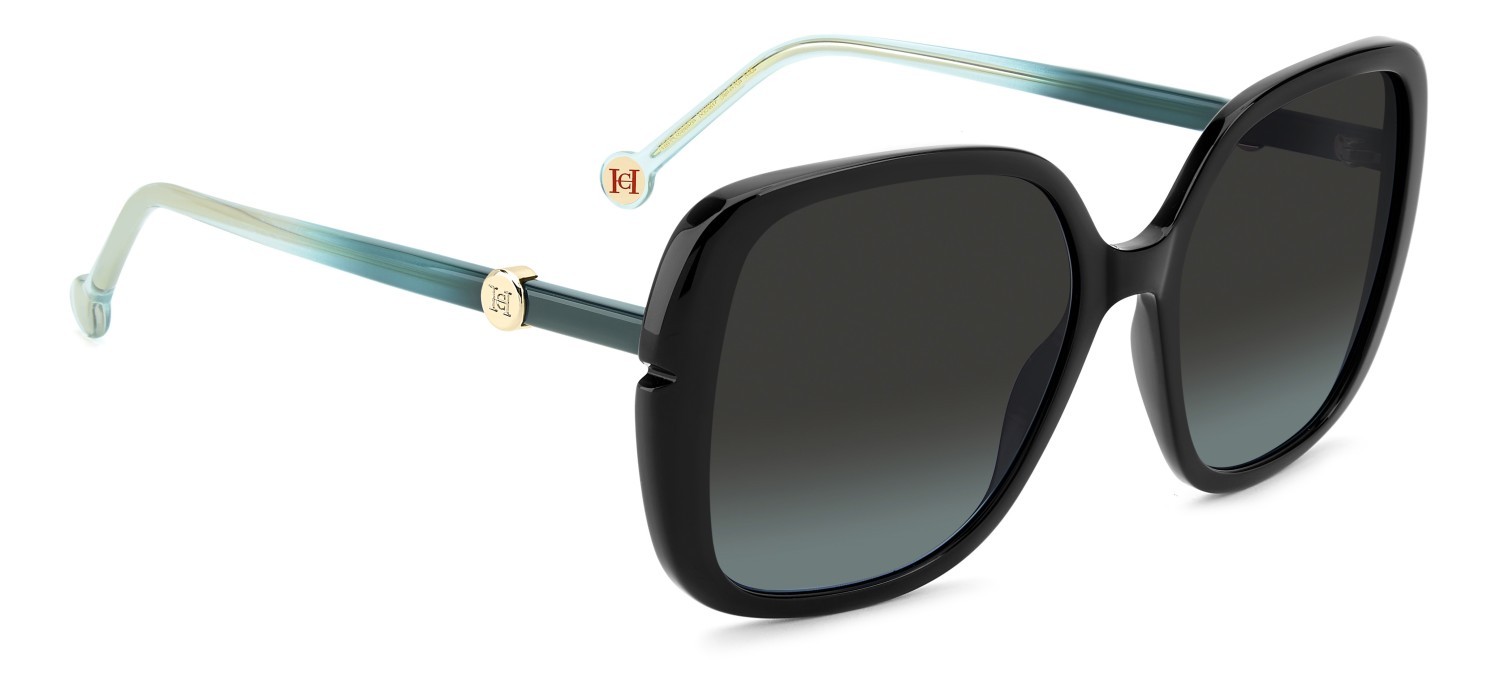 Occhiali da sole Carolina Herrera Her 0386/S 208870 YCX I7 colore teal black forma quadrato lenti grey petrol