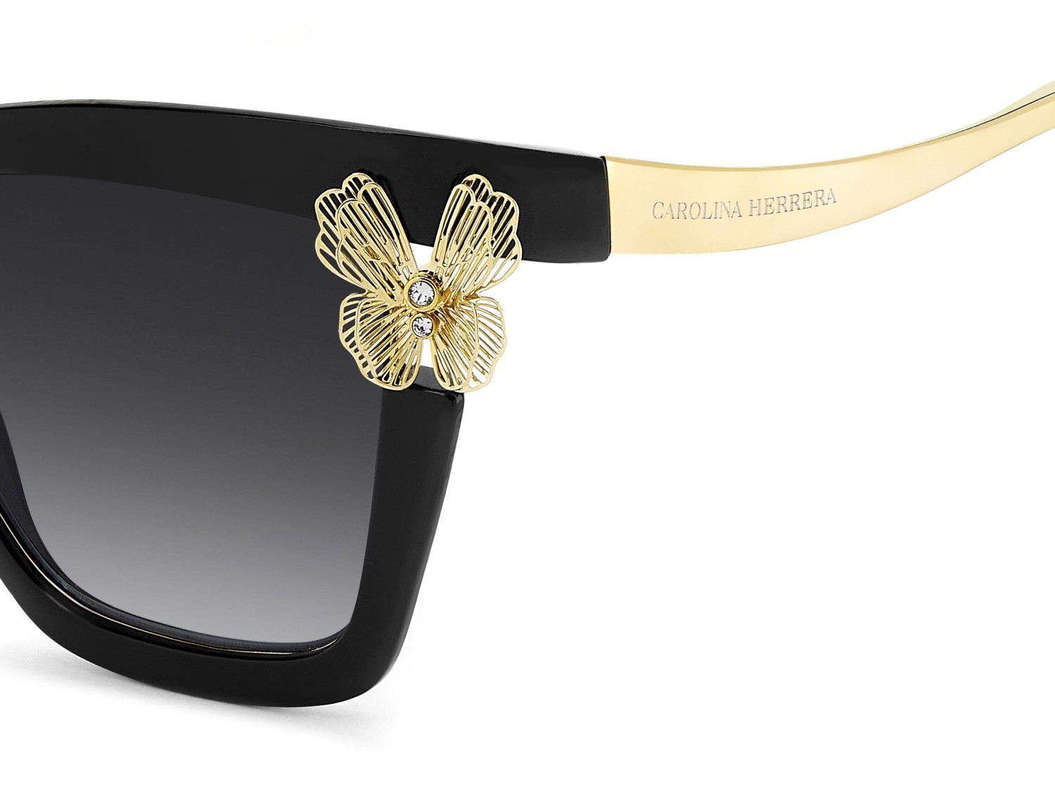 Sonnenbrillen Carolina Herrera Her 0399/S 208871 807 9O farbe black form cat-eye gläser dark grey shaded