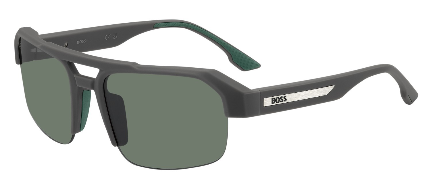 Occhiali da sole Hugo Boss 1908/S 208875 KB7 QT colore grey forma quadrato lenti green