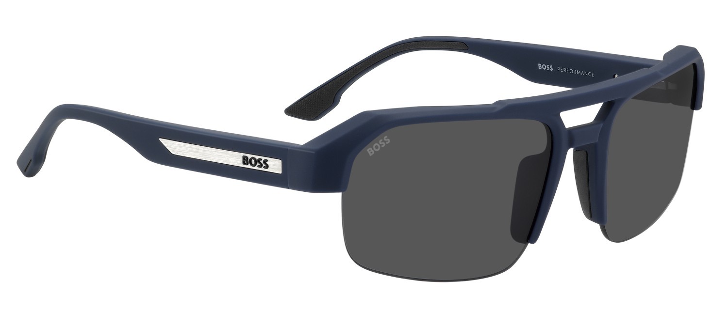 Occhiali da sole Hugo Boss 1908/S 208875 PJP IR colore blue forma quadrato lenti grey