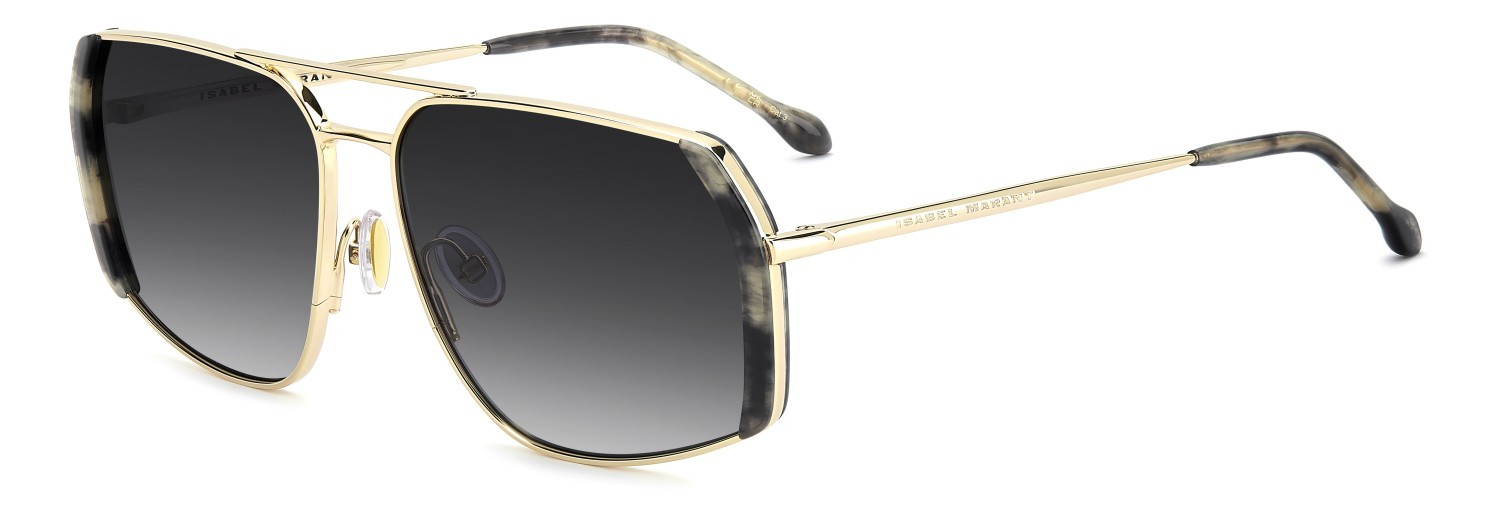 Sunglasses Isabel Marant Im 0261/S 208877 8GX 9O color grey horn gold shape aviator lenses dark grey shaded