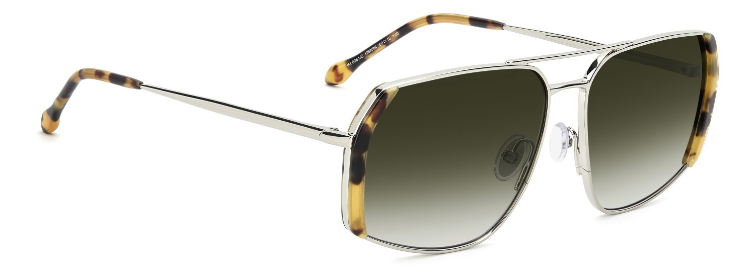 Sunglasses Isabel Marant Im 0261/S 208877 HBN 9K color yellow havana palladium shape aviator lenses green shaded