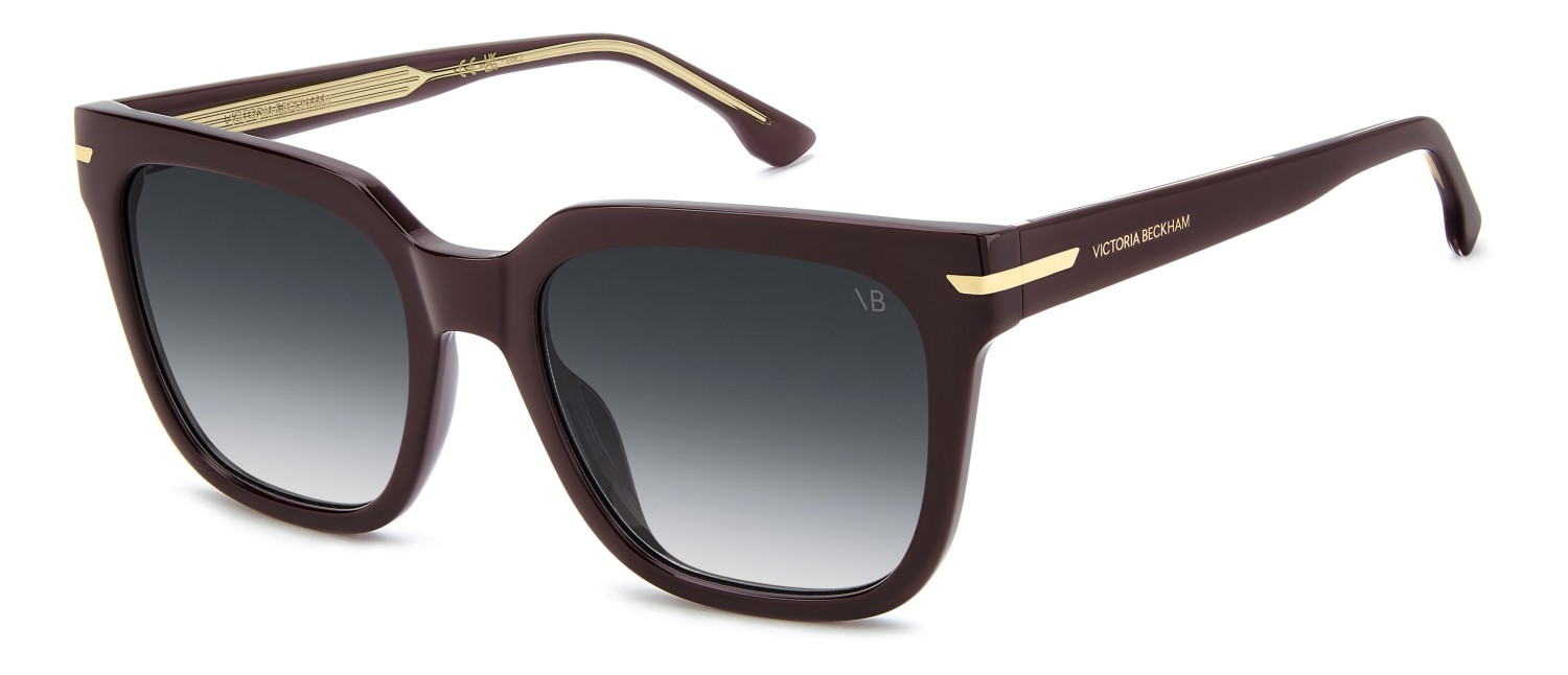 Sunglasses Victoria Beckham Vb 1003/S 208880 LHF 9O color burgundy 2 shape square lenses dark grey shaded
