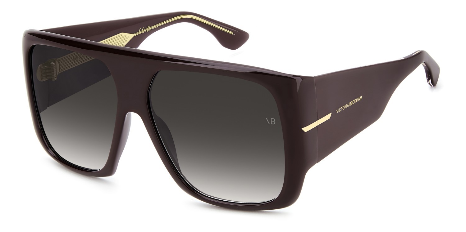 Sonnenbrillen Victoria Beckham Vb 7007/S 208881 LHF 9O farbe burgundy 2 form quadratisch gläser dark grey shaded