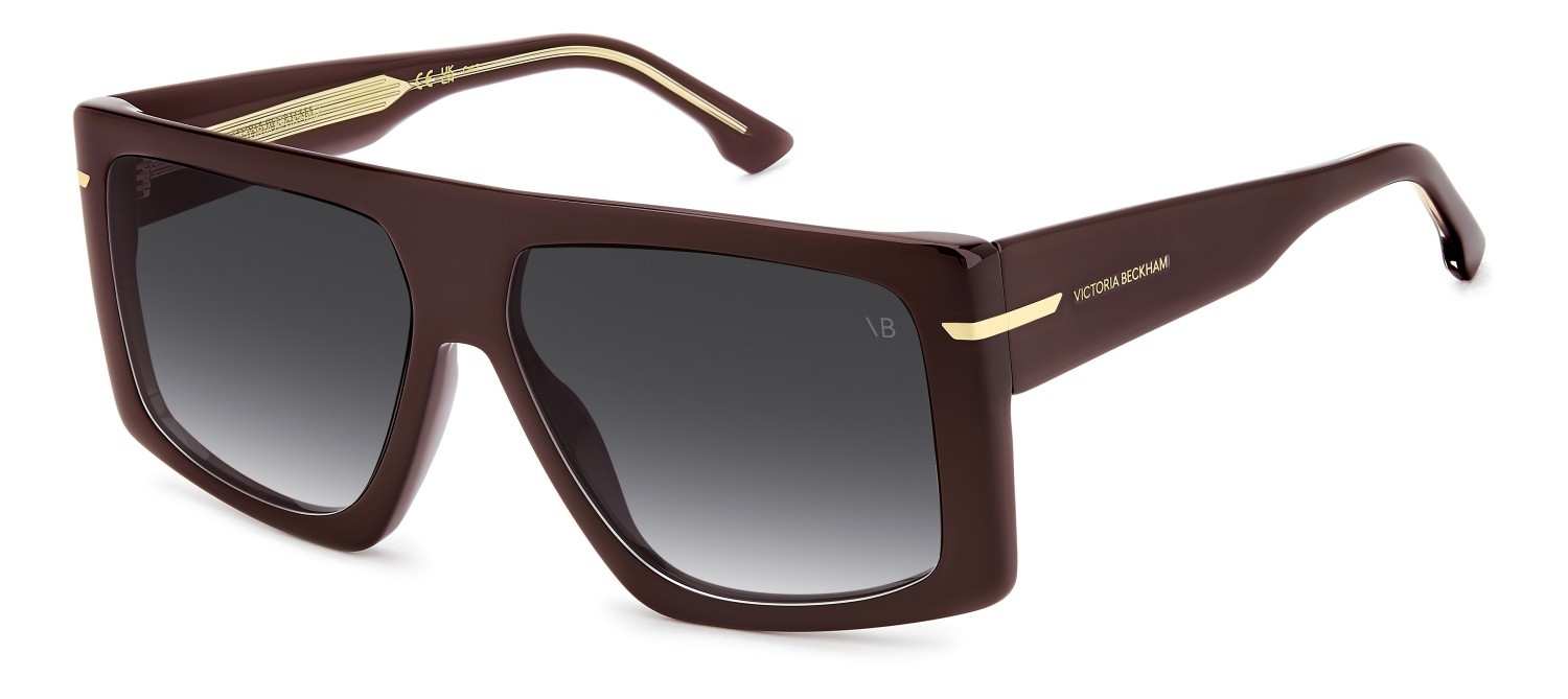 Sunglasses Victoria Beckham Vb 7000/S 208882 LHF 9O color burgundy 2 shape rectangle lenses dark grey shaded