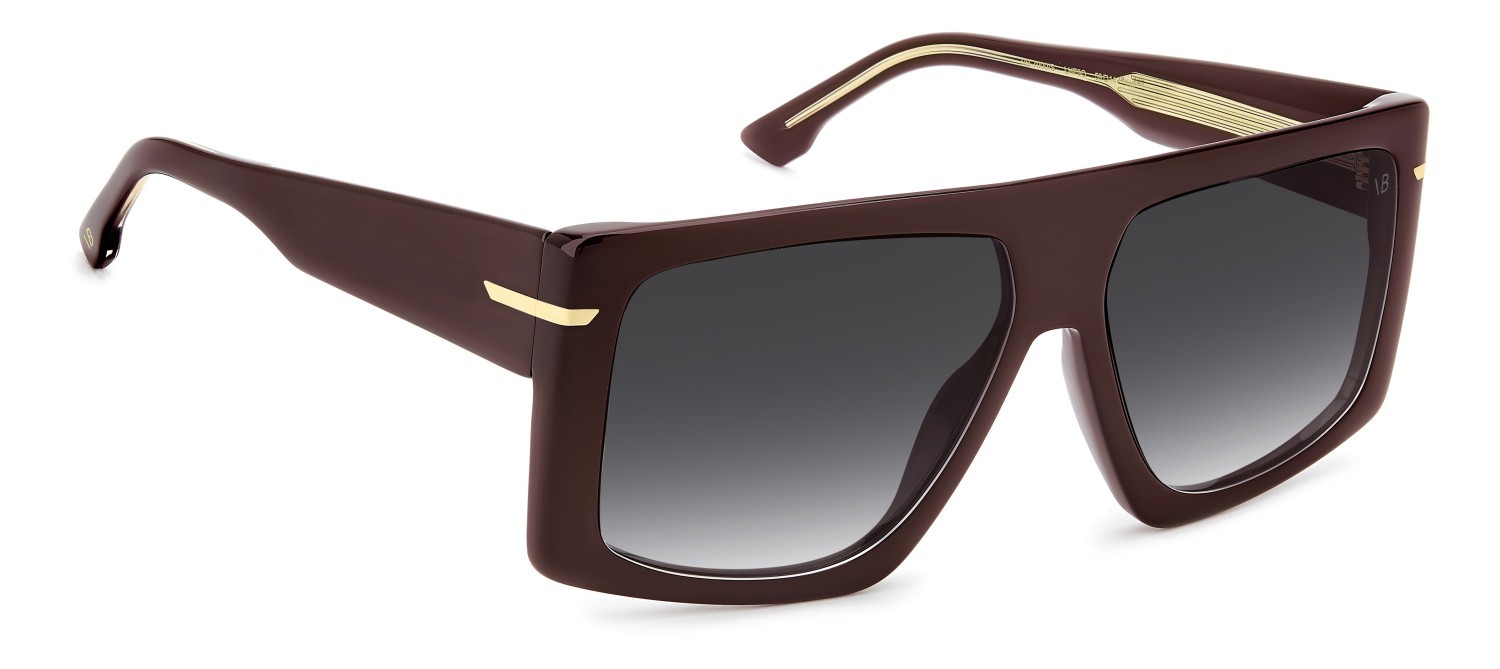 Sunglasses Victoria Beckham Vb 7000/S 208882 LHF 9O color burgundy 2 shape rectangle lenses dark grey shaded