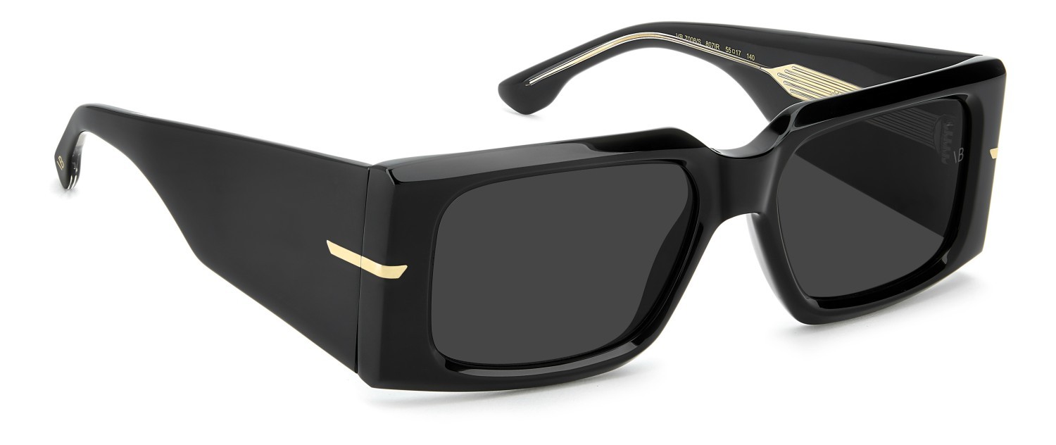 Sunglasses Victoria Beckham Vb 7008/S 208883 807 IR color black shape rectangle lenses grey