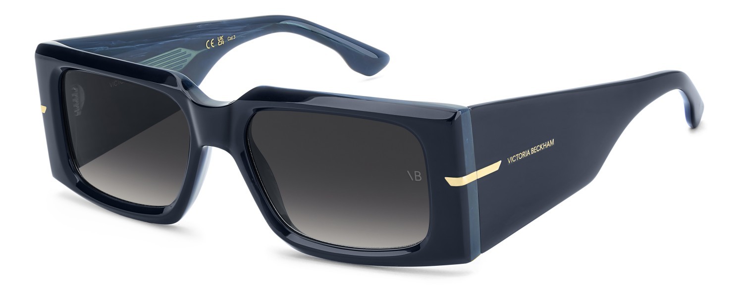 Sunglasses Victoria Beckham Vb 7008/S 208883 NUM 9O color marble blue shape rectangle lenses dark grey shaded