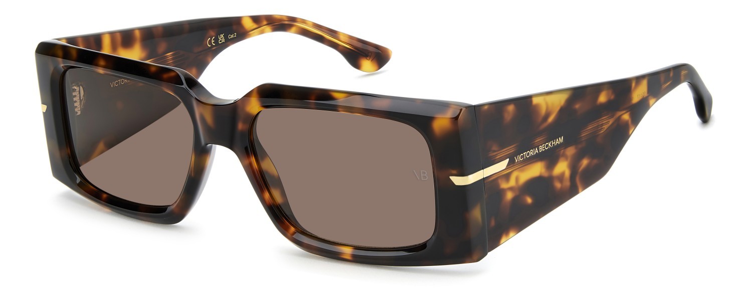 Sunglasses Victoria Beckham Vb 7008/S 208883 WR9 70 color brown havana shape rectangle lenses brown