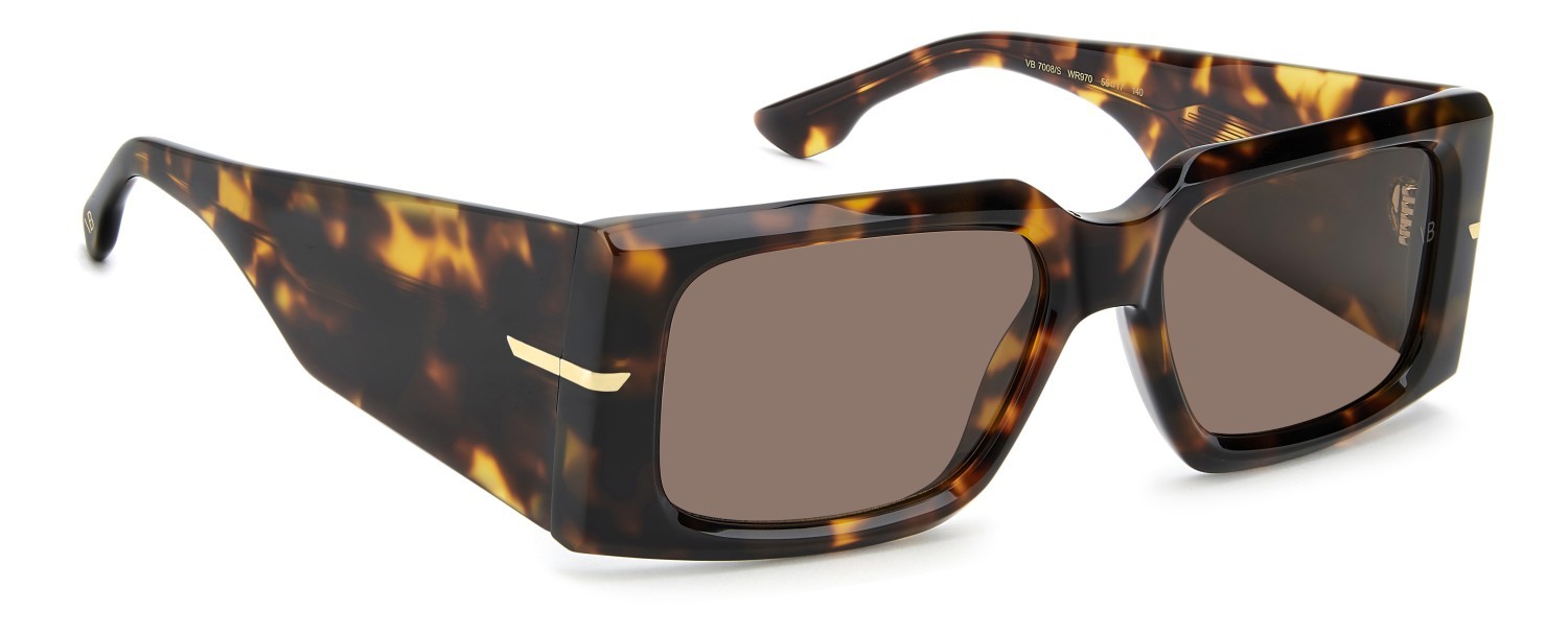 Sunglasses Victoria Beckham Vb 7008/S 208883 WR9 70 color brown havana shape rectangle lenses brown