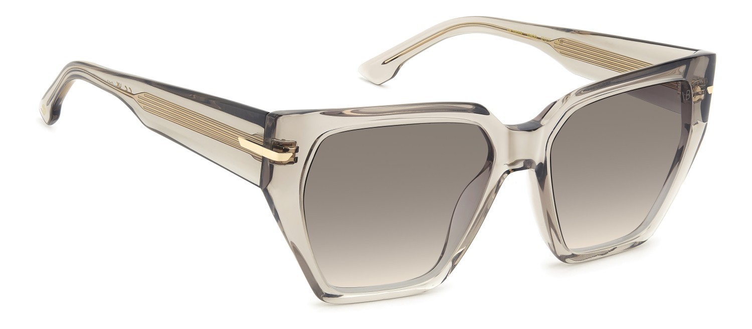 Occhiali da sole Victoria Beckham Vb 7002/S 208885 10A DG colore beige forma quadrato lenti violet shaded