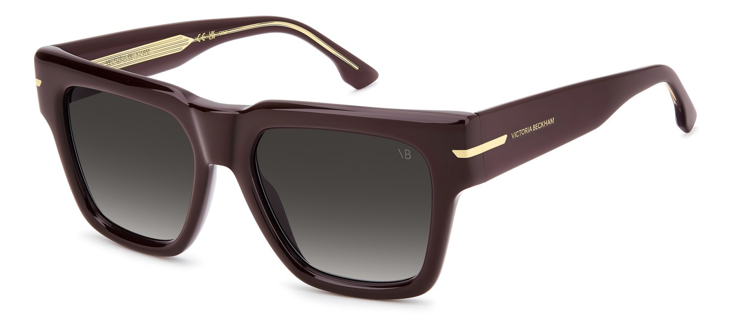 Sunglasses Victoria Beckham Vb 7004/S 208888 LHF 9O color burgundy 2 shape square lenses dark grey shaded
