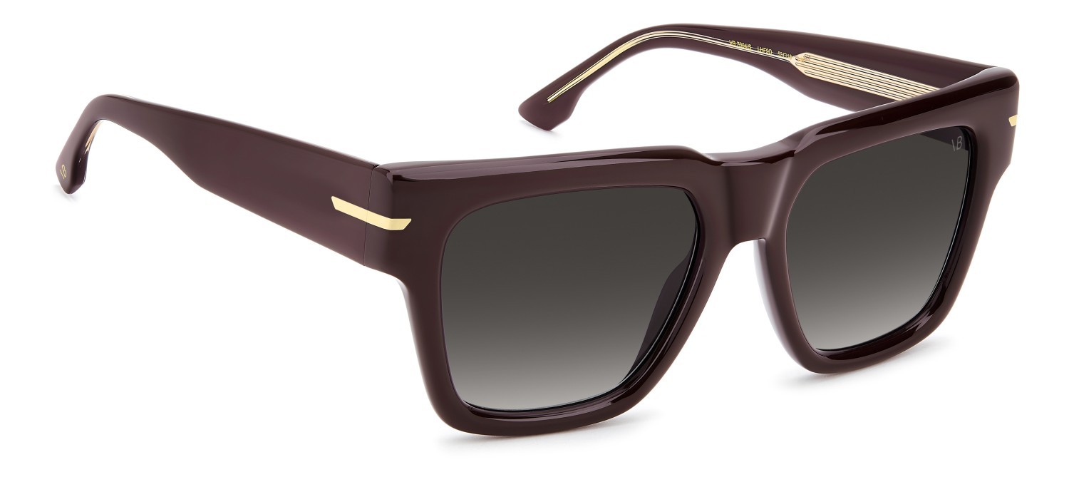 Sunglasses Victoria Beckham Vb 7004/S 208888 LHF 9O color burgundy 2 shape square lenses dark grey shaded
