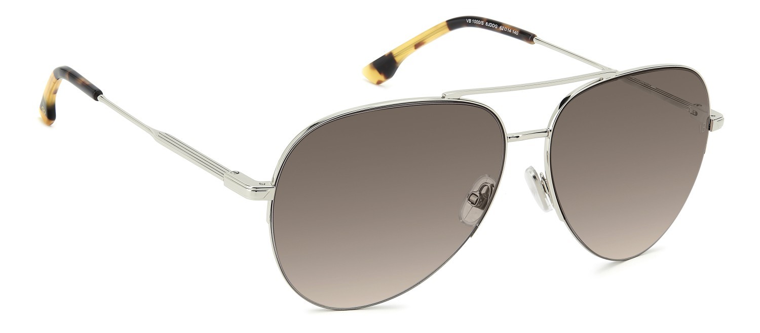Sunglasses Victoria Beckham Vb 1000/S 208889 8JD DG color palladium havana shape aviator lenses violet shaded